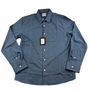 Stitch Note Long Sleeve Floral Striped Button Up Shirt Men's  size M NWT